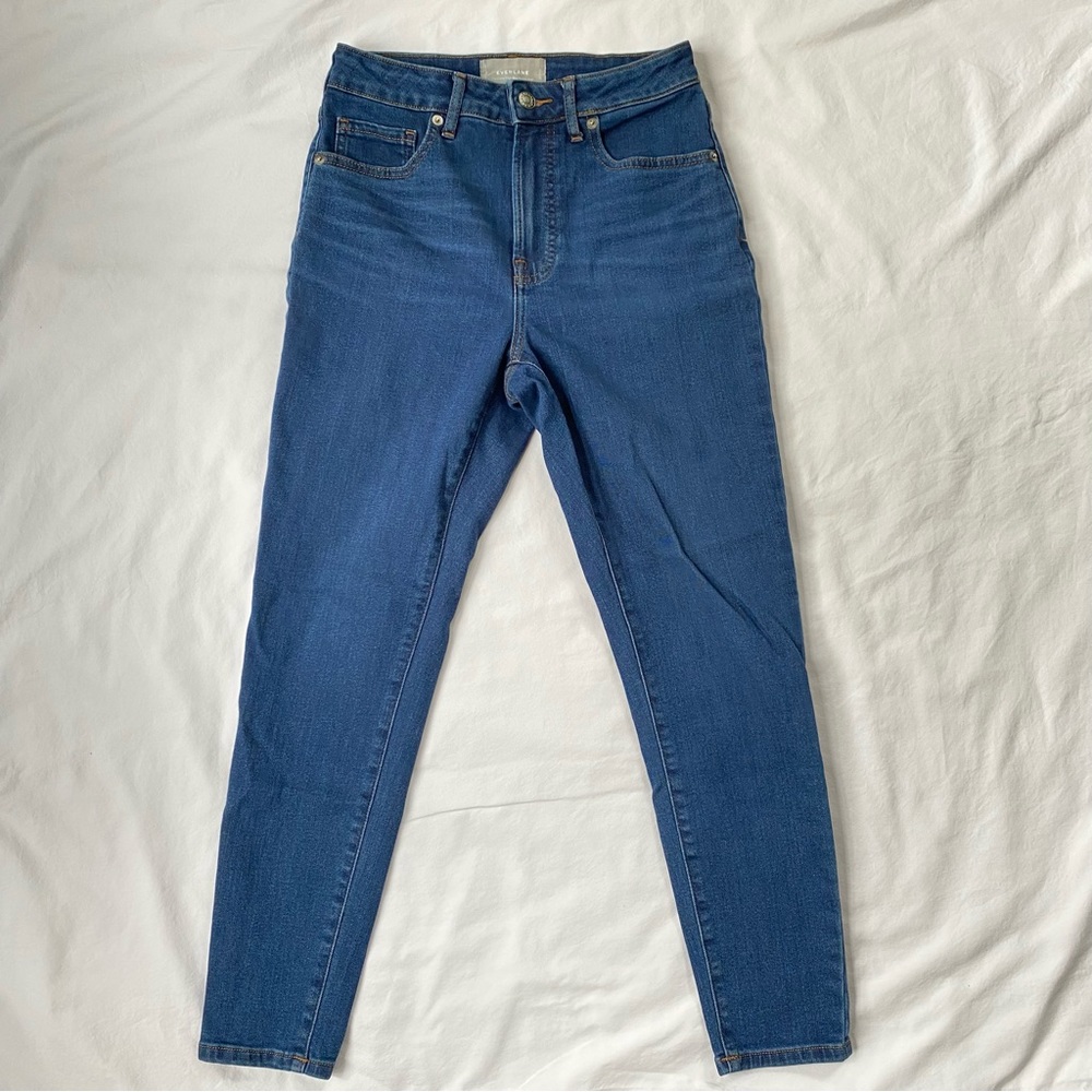 Everlane The Curvy High-Rise Skinny Jean 26 Crop Blue Jeans